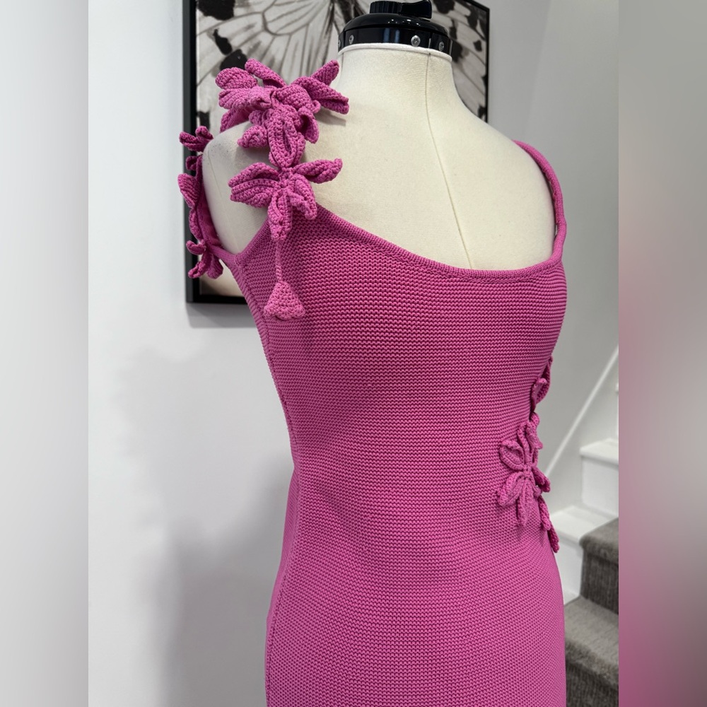 AMUR Allegra Floral Appliqué Knit Midi Dress - Picture 11 of 16